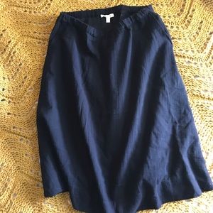 Eileen Fischer A Line Black Skirt 100% Cotton
